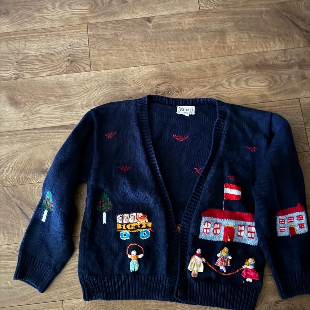 Handknit Teacher Cardigan 100% cotton size M